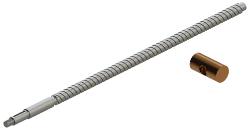 Conj. tornillo de acero puerta y tuerca de bronce